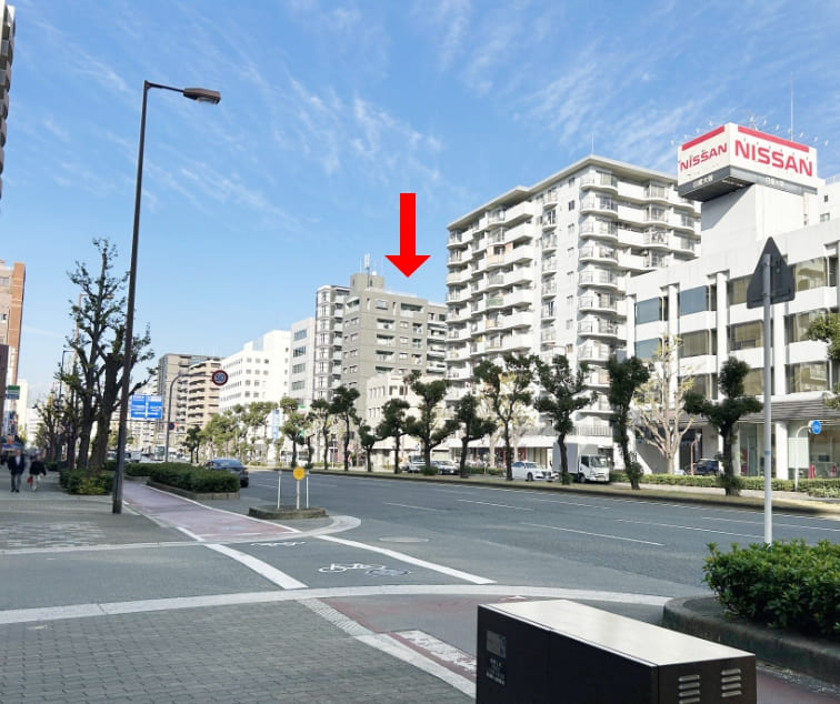 第2堀江院から見た堀江本院のおおよその位置
