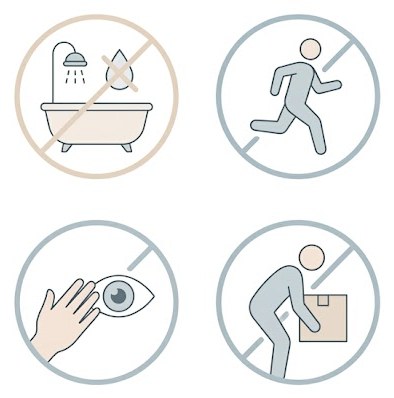 術後の生活制限を示すイラスト